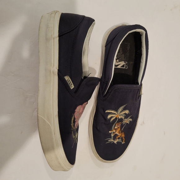 Vans floral tiger palm tree slip on sneakers 7.5 - Picture 2 of 11